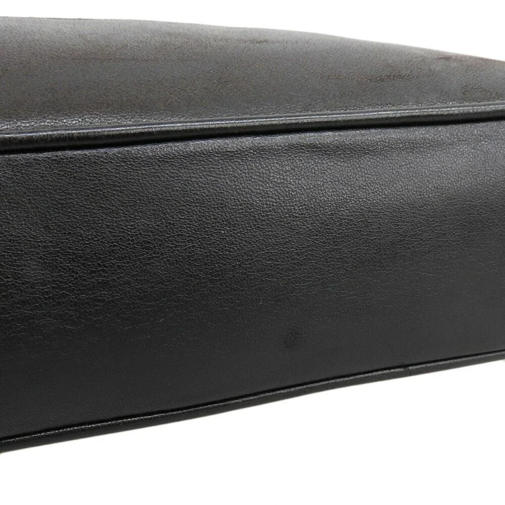 CHANEL Black Lambskin Leather Shoulder Bag